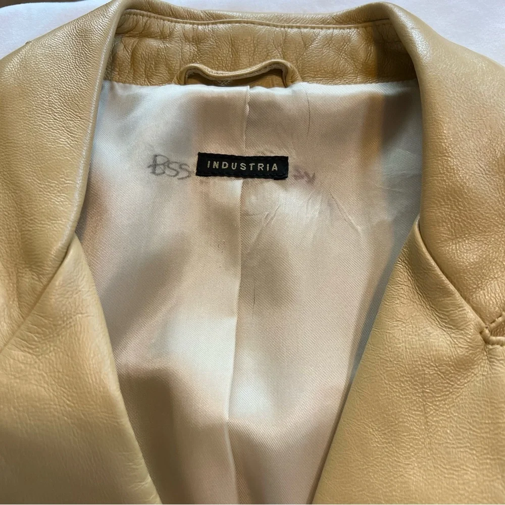 🎉HP🎉 Vintage Industria Soft Leather Utility Driving Coat Italy Jacket Size 46 - Picture 3 of 11